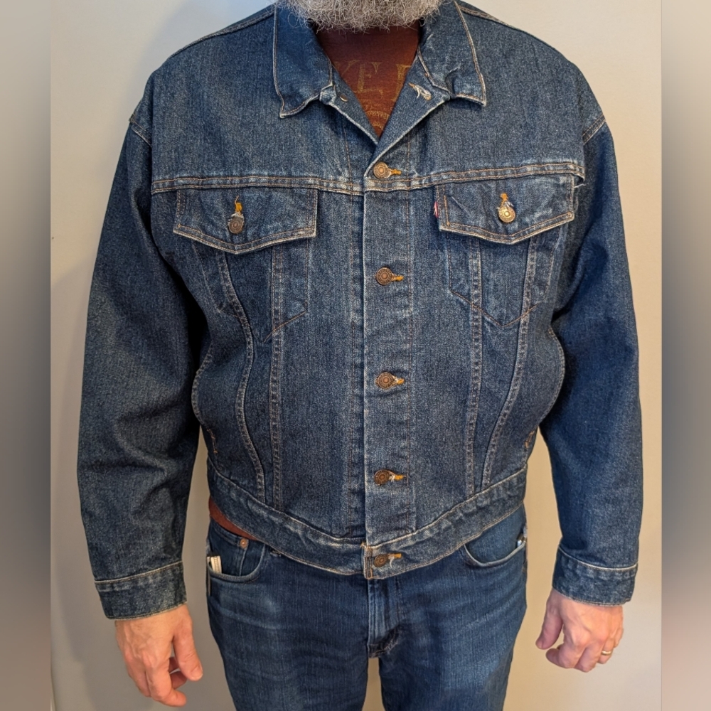 Vintage 90s Levi's Classic Blue Denim Jean 70598 4891 Large Jacket